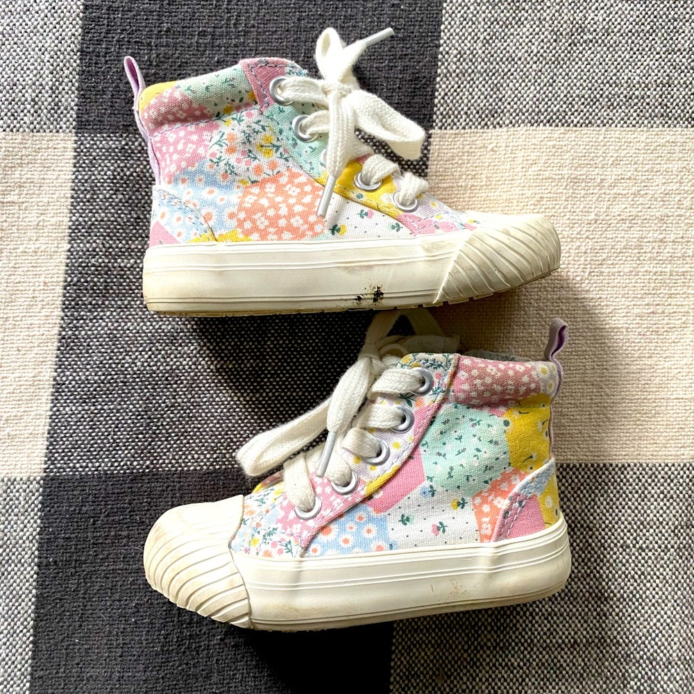 Cat and Jack floral pastel high tops